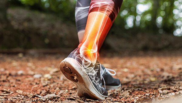 Ankle pain caused by a sports injury